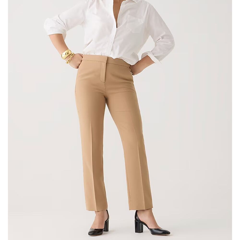 NWT J.CREW Kate Straight Leg Pant Four Season Stretch High Saddle Tan 6